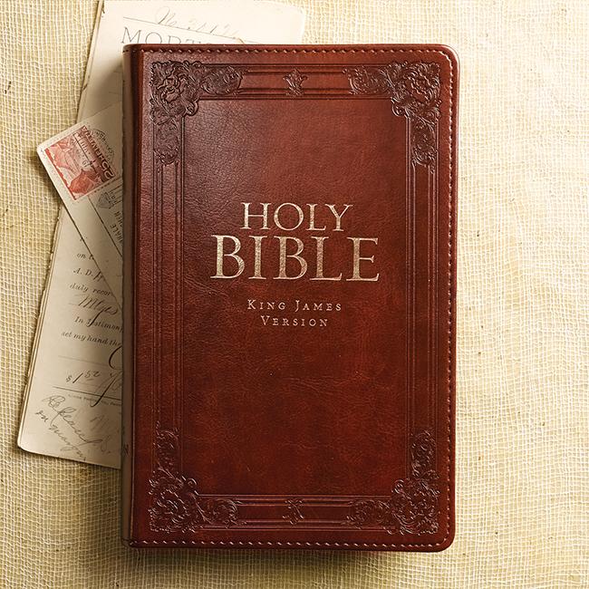 Holy Bible Large Brown Lux-Leather Bible Cover