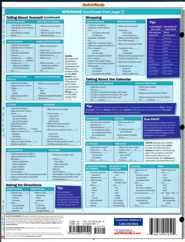 Spanish Fundamentals 4 Speaking Writing