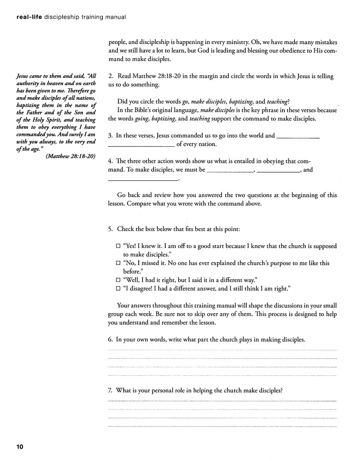 Excerpt Preview Image - 4 of 7 - Real-Life Discipleship Training Manual: Equipping  Disciples Who Make Disciples