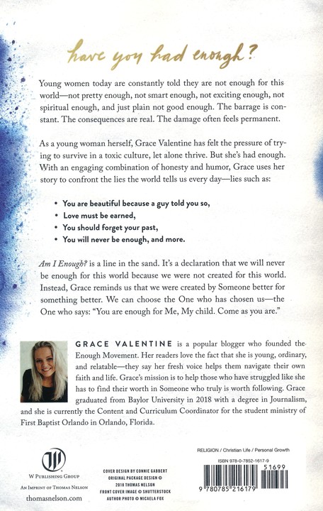 Am I Enough Embracing The Truth About Who You Are Grace Elaine Valentine Christianbook Com