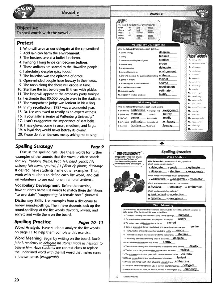 Modern Curriculum Press Spelling Workout G Answers | EOUA Blog