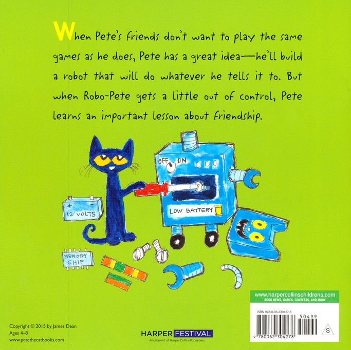 Pete The Cat Robo Pete James Dean Kimberly Dean Illustrated By James Dean Christianbook Com