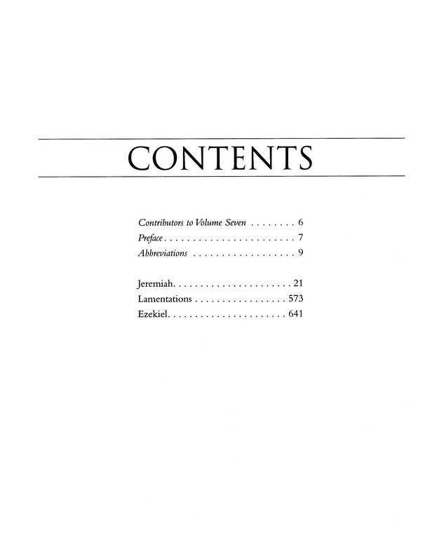 Table of Contents Preview Image - 2 of 10 - Jeremiah-Ezekiel, Revised: The Expositor's Bible Commentary