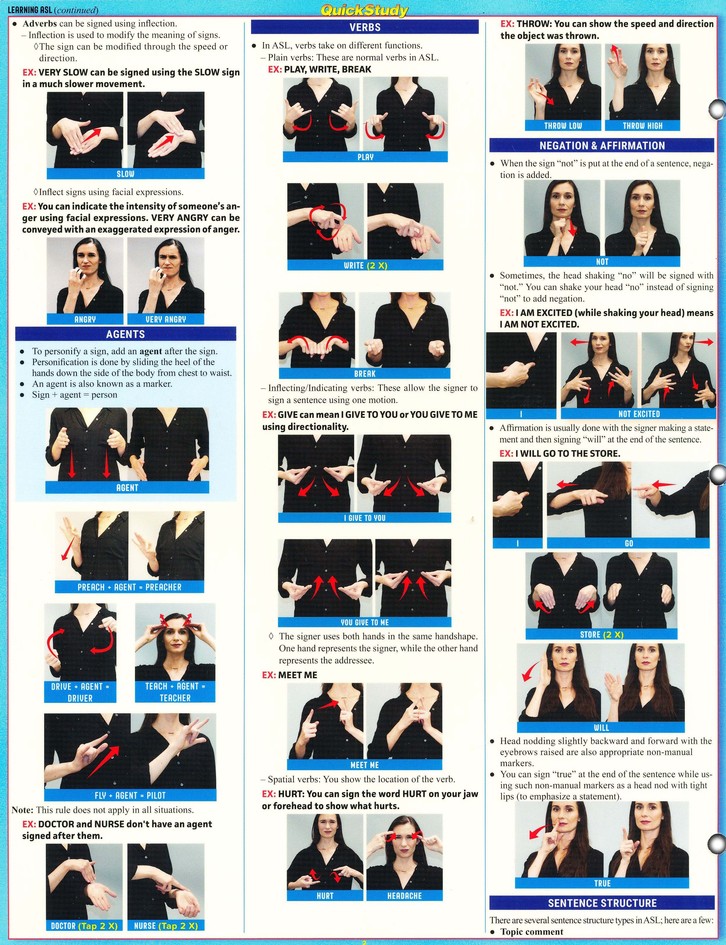 Basic American Sign Language Chart