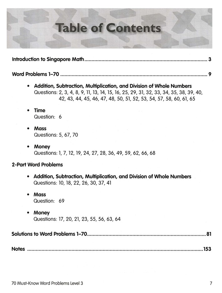 Singapore Math 70 Must-Know Word Problems, Level 3, Grade 4: 9780768240139 - Christianbook.com