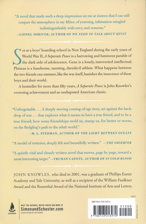 Реферат: A Separate Peace By John Knowles Essay