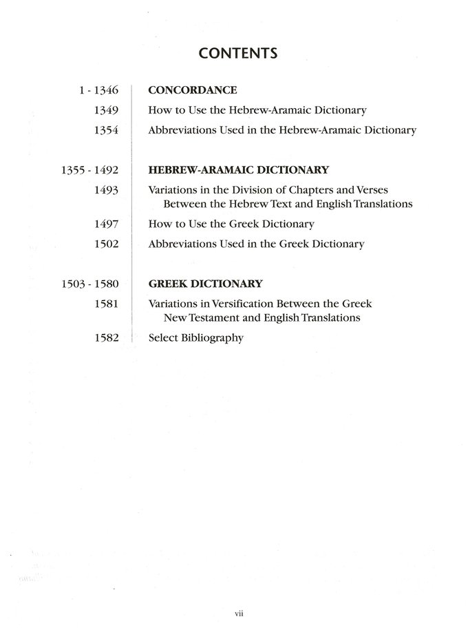 Table of Contents Preview Image - 2 of 10 - The Strongest NASB Exhaustive Concordance