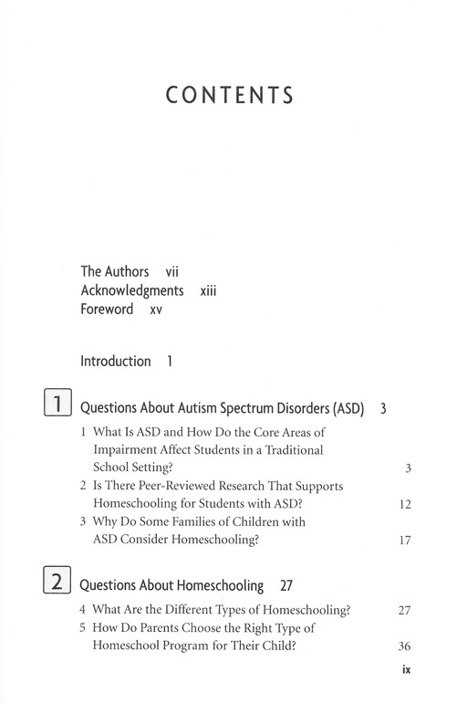 Homeschooling The Child With Autism Answers To The Top Questions Parents And Professionals Ask Patricia Schetter Kandis Liighthall 9780470292563 Christianbook Com