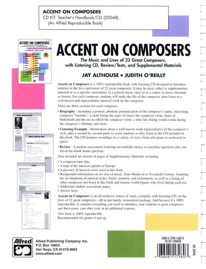 Accent On Composers Book Cd Jay Althouse Judith O Reilly Christianbook Com