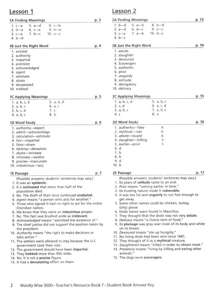 Wordly Wise 3000 Book 8 Lesson 5 Answer Key Pdf  All About Logan