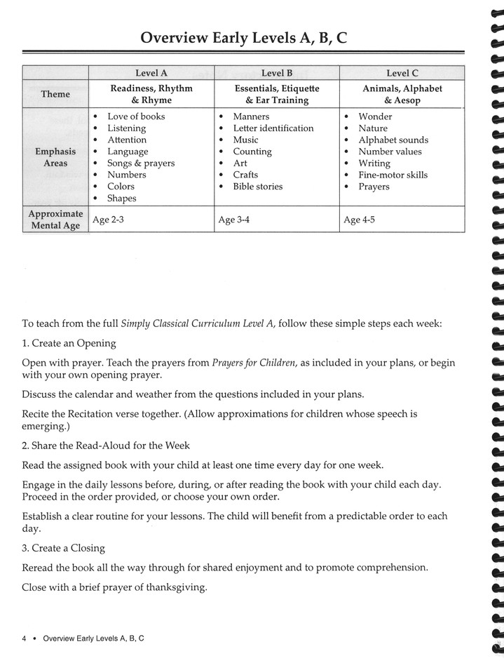 Simply Classical Curriculum Manual Level A Cheryl Swope Christianbook Com