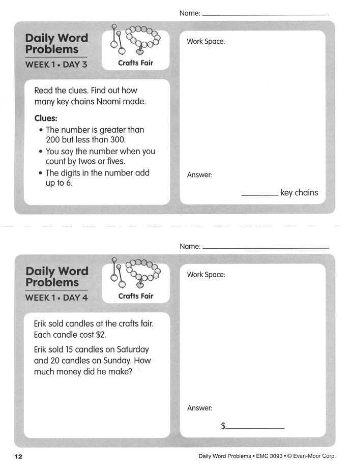Daily Word Problems, Grade 3 (2019 Revision): 9781629388571 - Christianbook.com