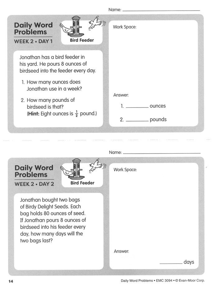 Daily Word Problems, Grade 4 (2019 Revision): 9781629388588 - Christianbook.com