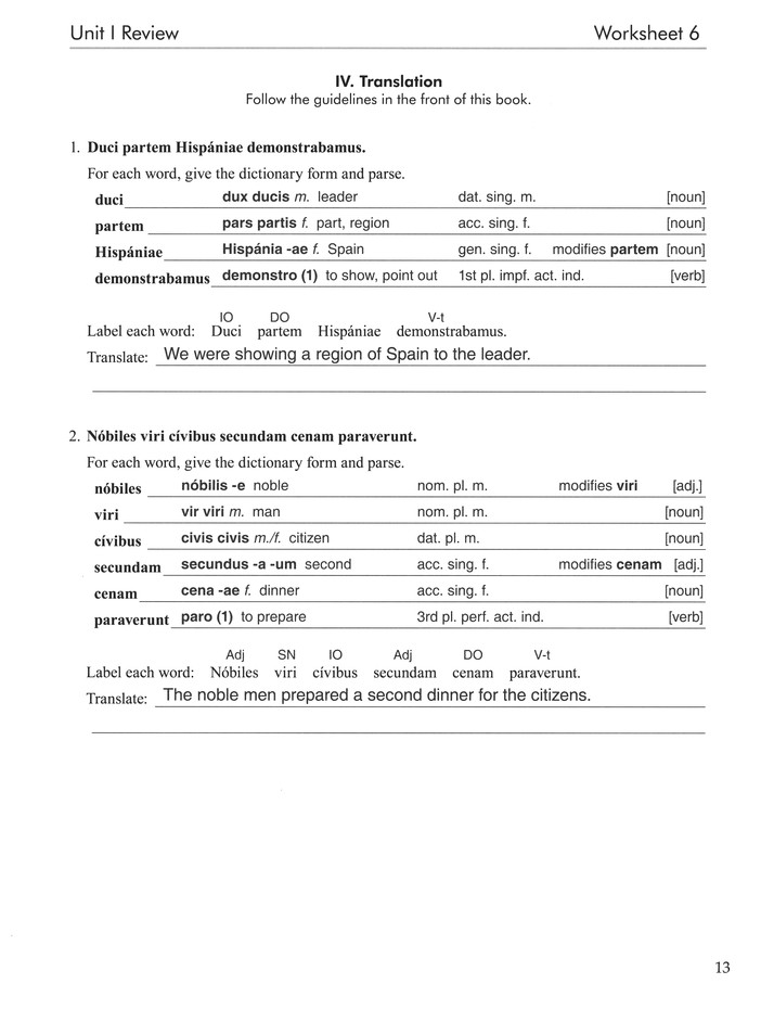 Second Form Latin Review Answer Key Cheryl Lowe Christianbook Com