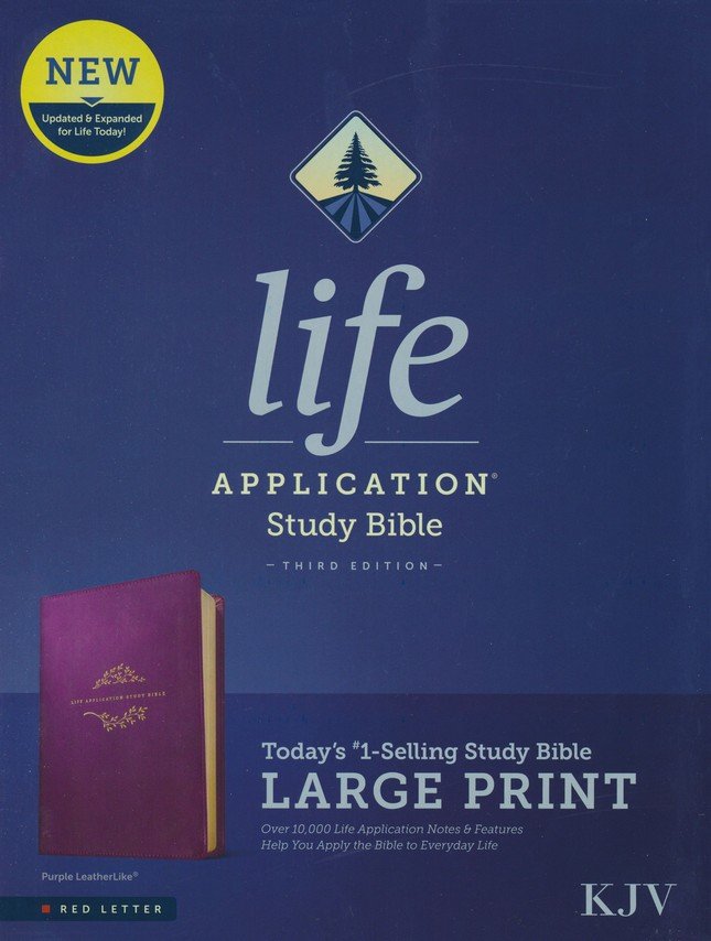 KJV Large-Print Life Application Study Bible, Third Edition--soft  leather-look, purple: 9781496439833 