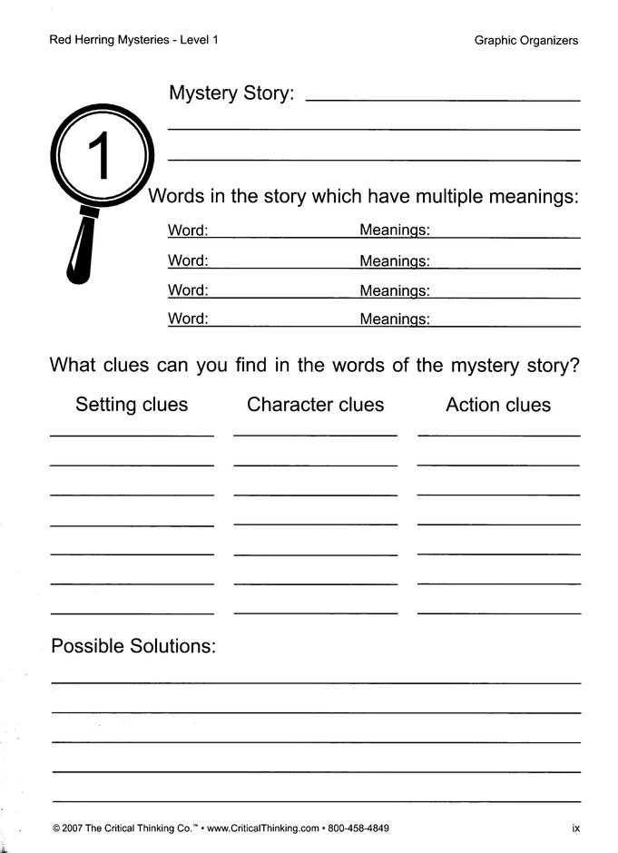 Grades 4-6 Red Herring Mysteries Level 1 Solving Mysteries through Critical Questioning 