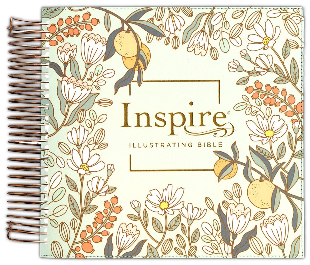 NLT DaySpring Inspire Illustrating Bible, Filament-Enabled Edition--soft  cover, mint floral garden: 9781496462640 