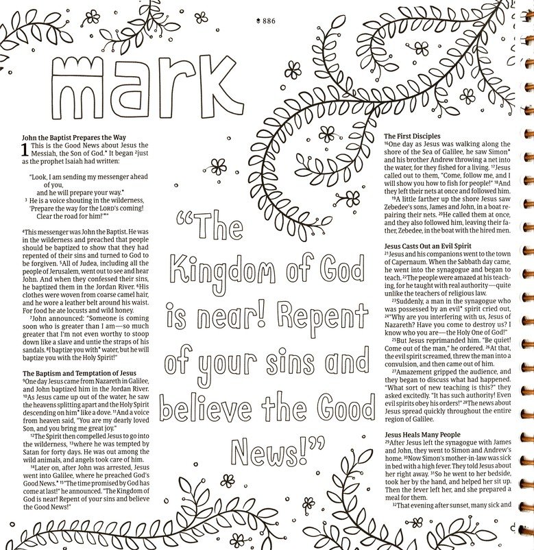 NLT DaySpring Inspire Illustrating Bible, Filament-Enabled Edition--soft  cover, mint floral garden: 9781496462640 