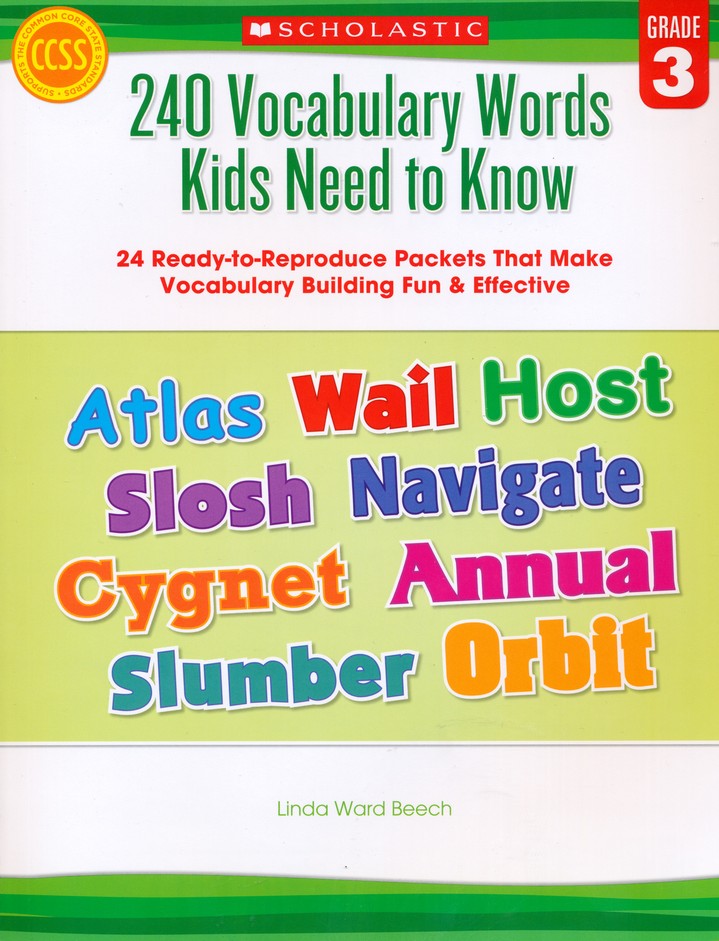 240 Vocabulary Words Kids Need to Know: Grade 3: 24 Ready-to