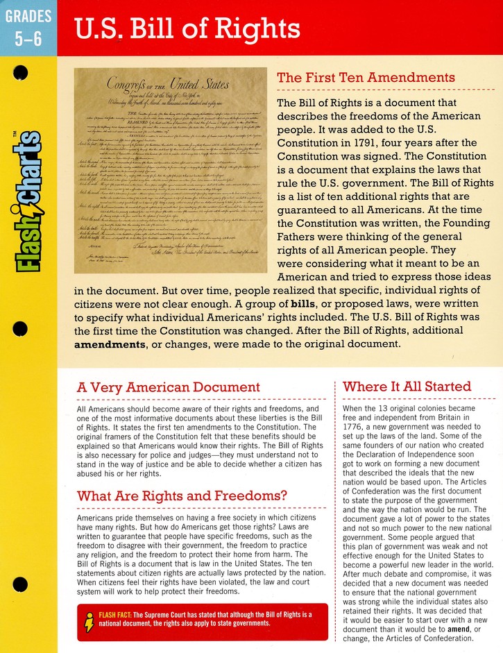 Us Bill Of Rights Flashcharts - 