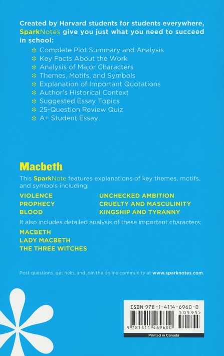 Macbeth Sparknotes Literature Guide William Shakespeare