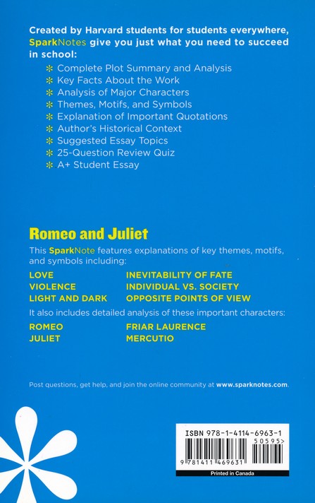 Romeo And Juliet Sparknotes Literature Guide William Shakespeare Sparknotes Christianbook Com