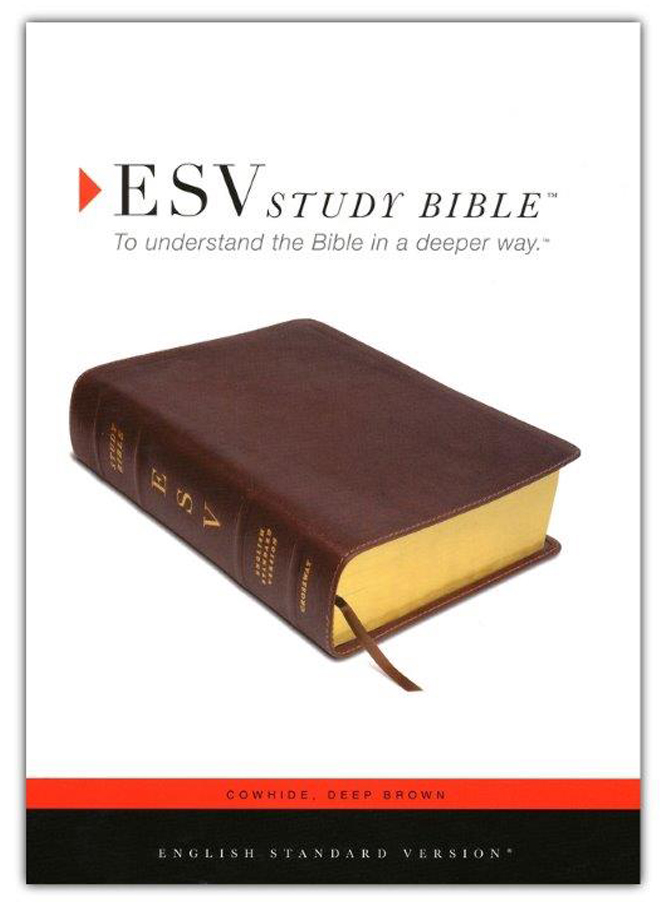 Esv Study Bible Genuine Cowhide Leather Deep Brown