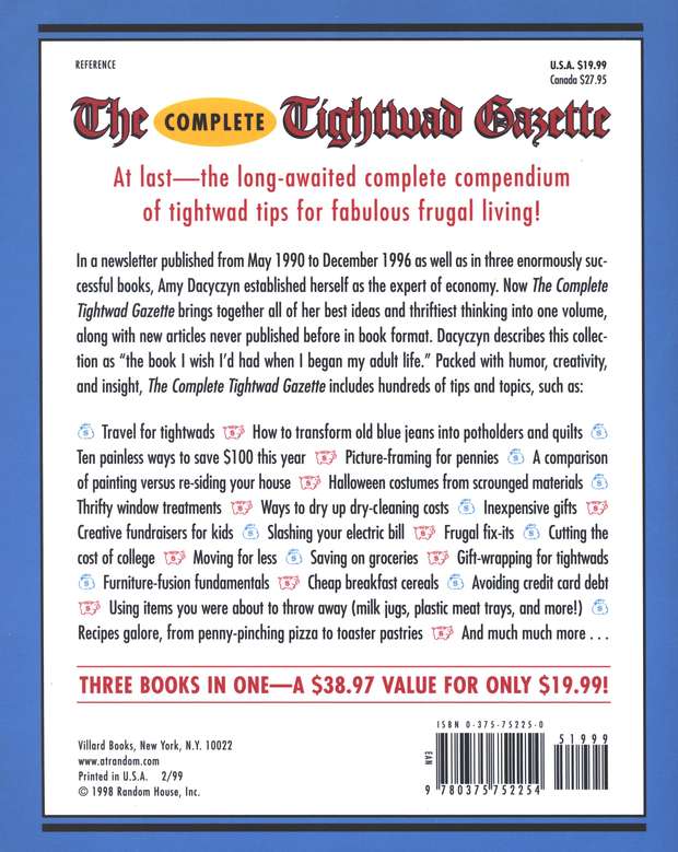 The Complete Tightwad Gazette by Amy Dacyczyn