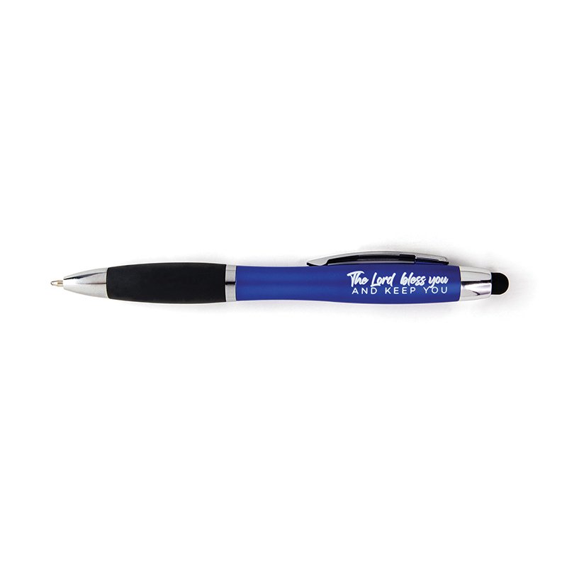Lord Bless You and Keep You, Numbers 6:24, Light Up Pen with Stylus, Light  Blue 