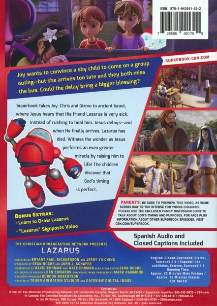 Superbook Lazarus Dvd Christianbook Com