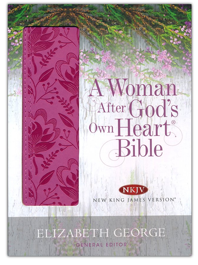 A Woman After God's Own Heart Bible, NKJV Deep Rose Soft leather-look