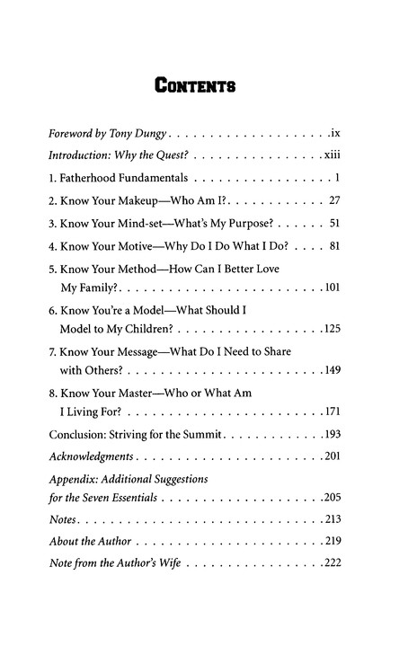 Table of Contents Preview Image - 2 of 10 - All Pro Dad: Seven Fundamentals to Be a Hero to Your Kids