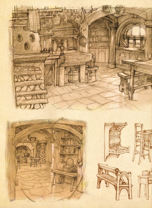 a middle earth traveler sketches from bag end to mordor