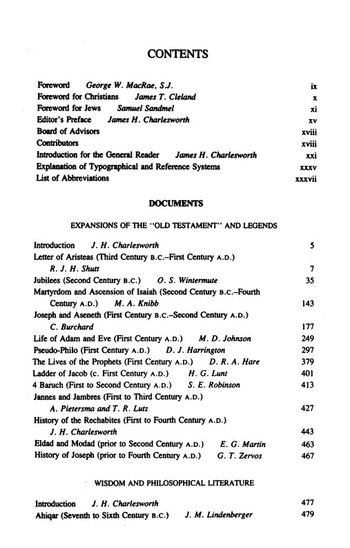 The Old Testament Pseudepigrapha Apocalyptic Literature And Testaments Volume 2 Edited By James H Charlesworth By Edited By James H Charlesworth 9781598564907 Christianbook Com