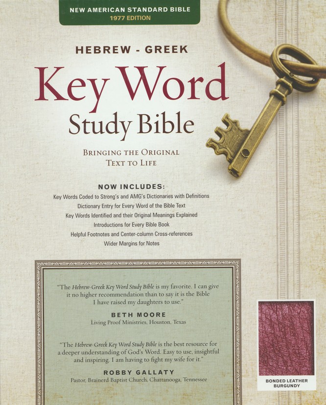 Key Word Study Bible Nasb 2008 New Edition Bonded Burgundy Leather - 