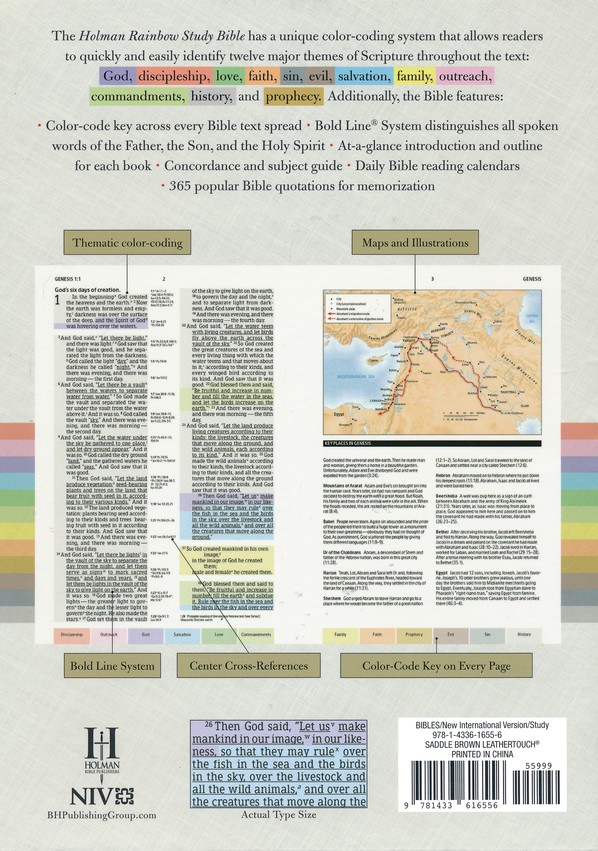 Niv Rainbow Study Bible Saddle Brown Leathertouch Christianbook Com