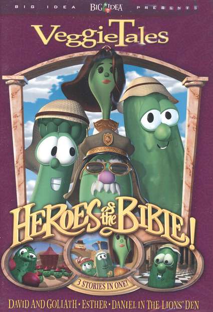 Front Cover Preview Image - 1 of 2 - Heroes of the Bible: David & Goliath, Esther, and  Daniel in the Lions' Den, VeggieTales DVD