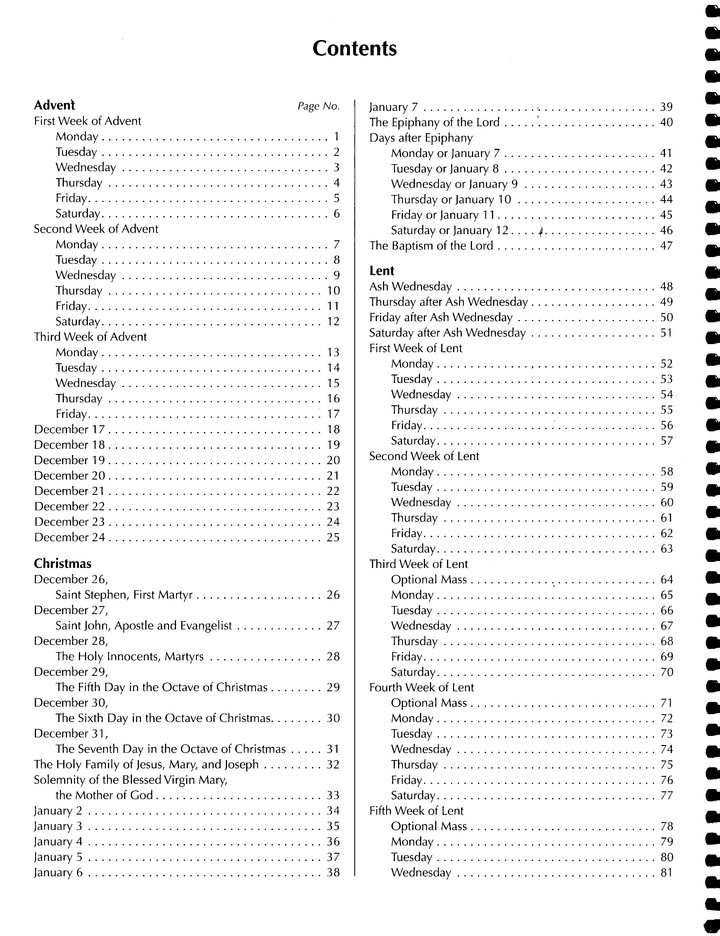 Responsorial Psalms For Weekday Mass Advent Christmas Lent And Easter - 