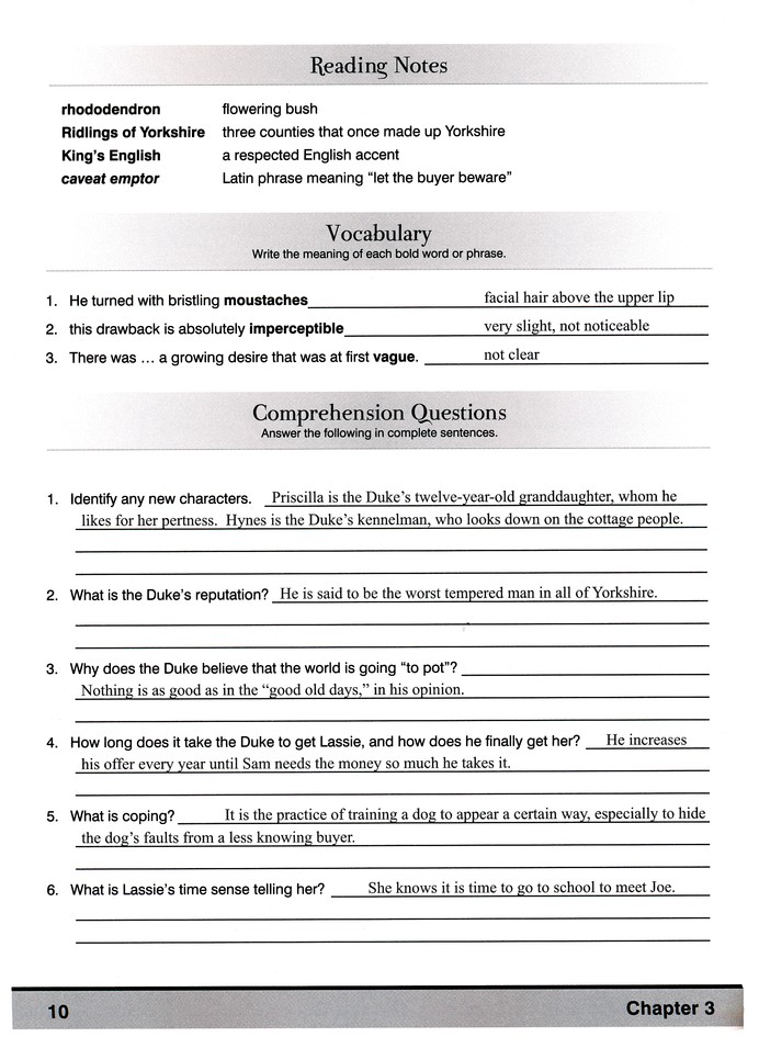 Lassie Come Home Literature Guide 5th Grade Teacher S Edition