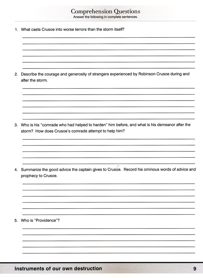 robinson crusoe essay questions and answers