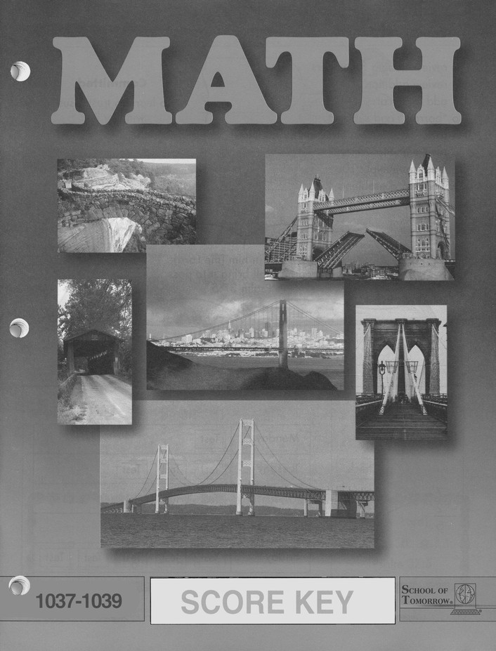 Front Cover Preview Image - 1 of 4 - Grade 4 Math SCORE Keys 1037-1048