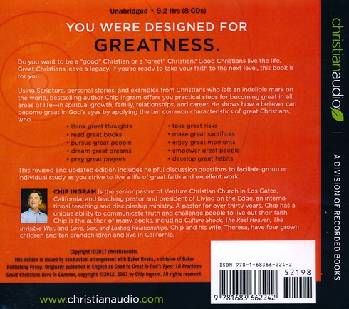 Good To Great In Gods Eyes 10 Practices Great Christians Have In Common Unabridged Audio Book On Cd - 