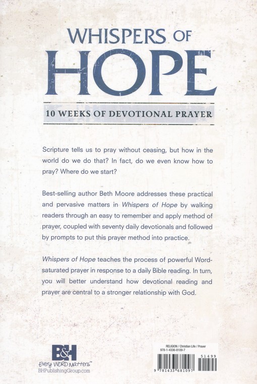 Whispers Of Hope 10 Weeks Of Devotional Prayer - 