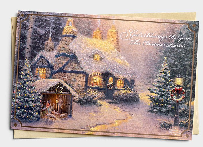 Thomas Kinkade /"God/'s Blessings Be Yours/" CHRISTMAS CARDS by DaySpring