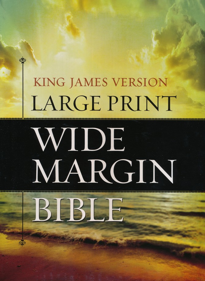 Kjv Large Print Wide Margin Bible Genuine Leather Black