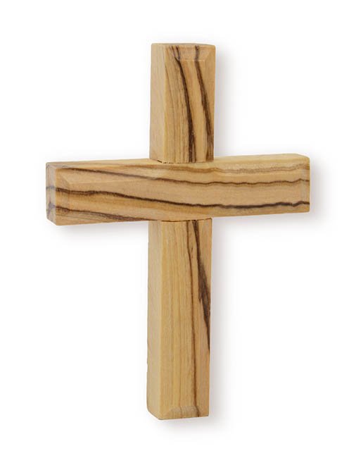 Handheld Olivewood Cross with Prayer Card 