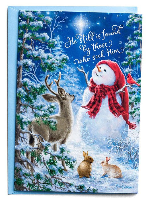 Snowman Gazer Friends Christmas Cards Box Of 18 Dona Gelsinger Christianbook Com