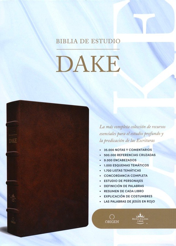 RVR 1960 Biblia de estudio Dake, piel marron (Dake Study Bible, Large Size,  Brown Leather)