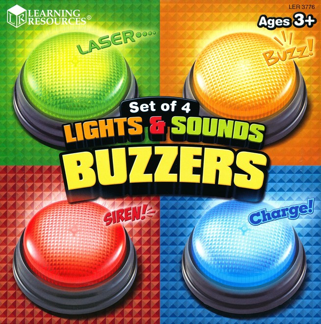 Learning Resources Lights & Sounds Buzzers Set of 4 