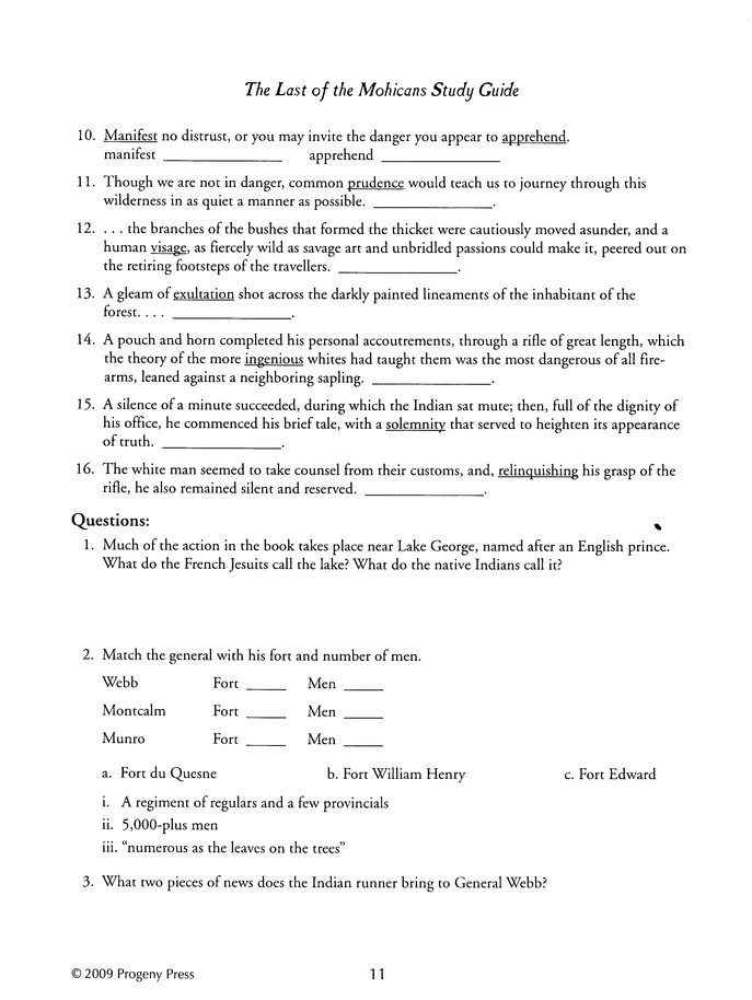The Last Of The Mohicans Progeny Press Study Guide Grades 9 12 Lisa Tiffin 9781586095109 Christianbook Com